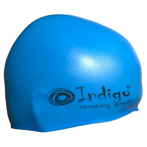 фото Шапочка для плавания silicone indigo sc100/108 однотон голубая
