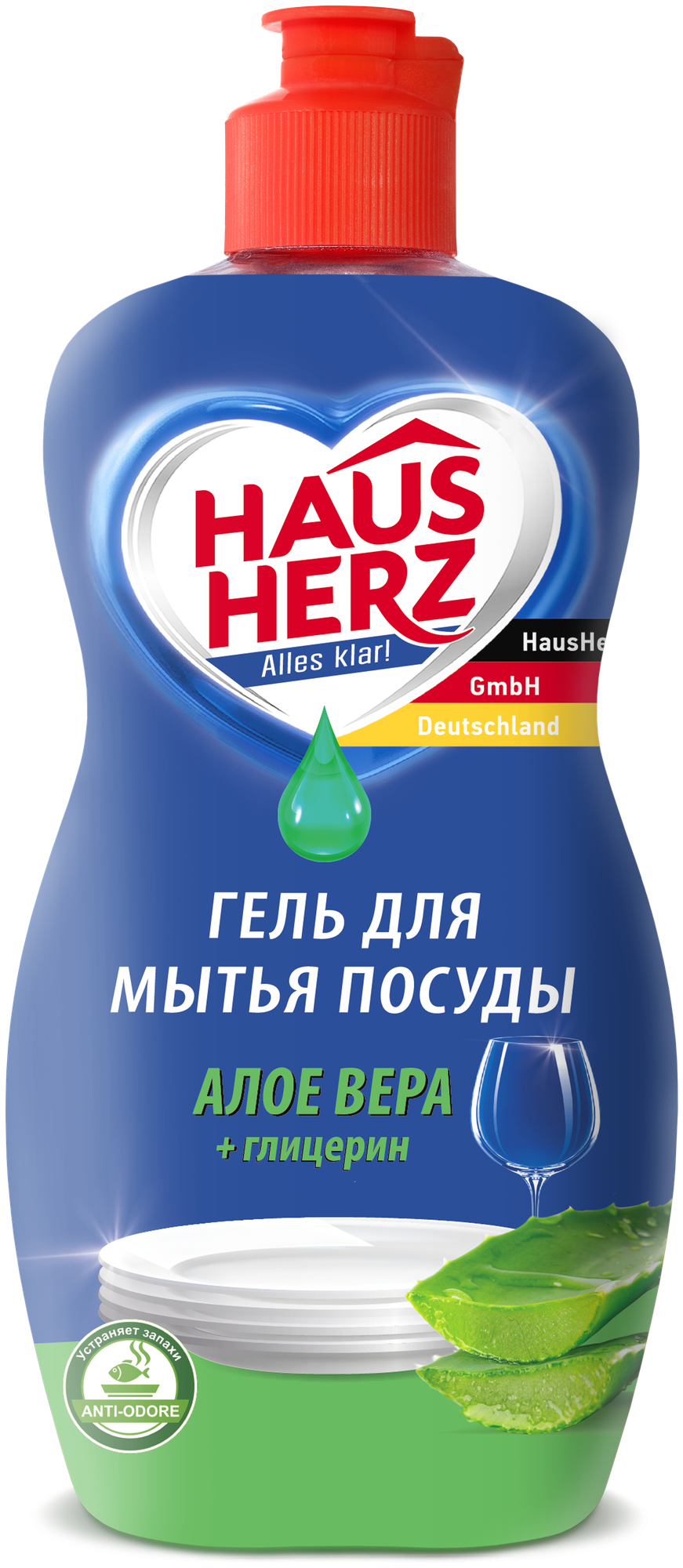 Средство для мытья посуды Haus Herz Глицерин + Алоэ Вера 450 мл