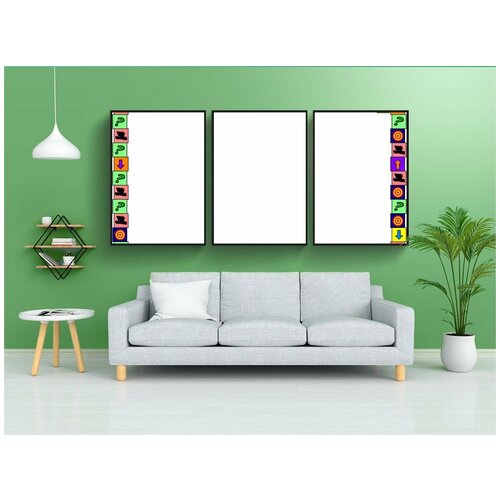 фото Набор модулных постеров для интерьера "настольная игра, игральная кость, граница" 60x90 см. в тубусе, без рамки lotsprints