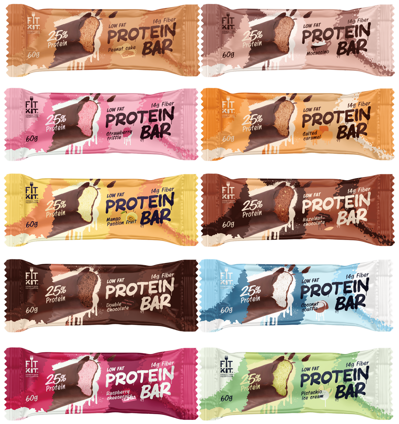 Protein BAR, ассорти всех вкусов 10шт по 60г