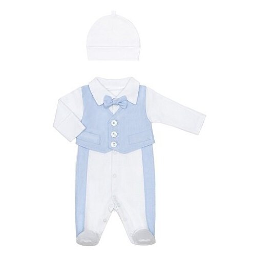 фото Комплект одежды patrino детский, комбинезон и шапка, нарядный стиль, размер 44, мультиколор