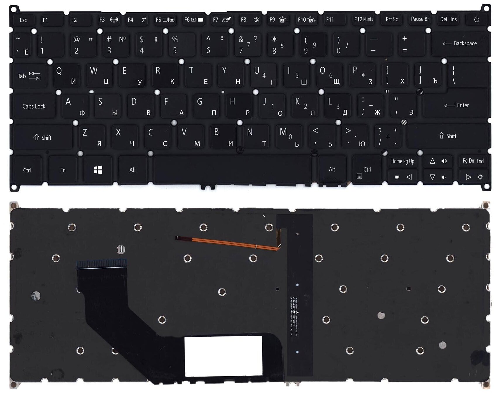 Клавиатура для ноутбука Acer Swift 3 SF314-41 черная с подсветкой