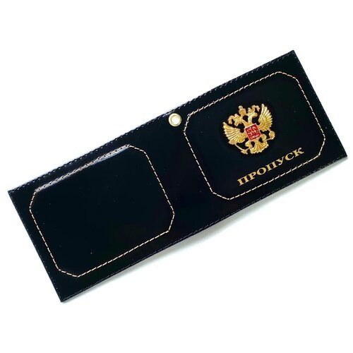 WEYAL / Обложка на удостоверение из натуральной кожи с металлическим гербом 