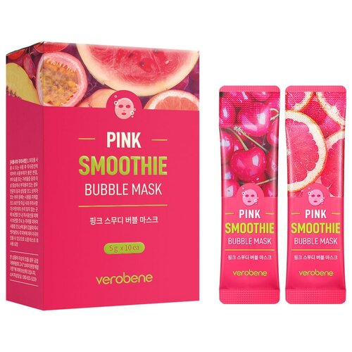 Кислородная маска смузи Verobene Pink Smoothie Bubble Mask 5 гр*10 шт