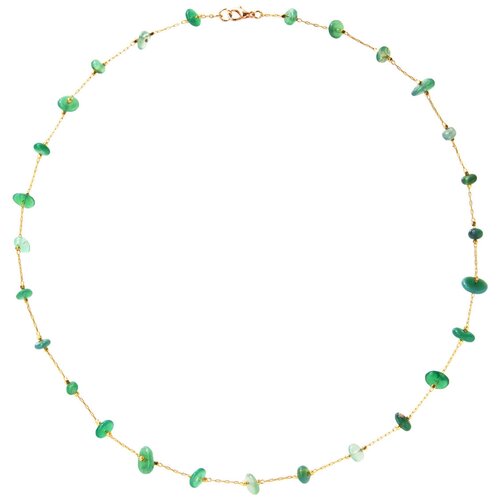 фото Бусы aleska с зеленым агатом 50 см замок карабин