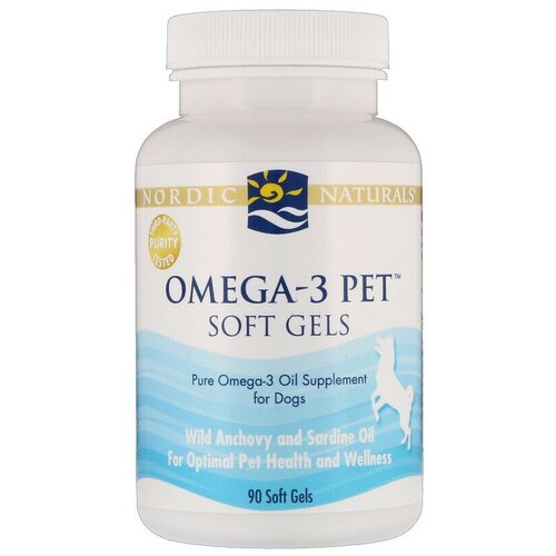 Nordic Naturals, Omega-3 Pet, мягкие желатиновые капсулы для собак, 90 капсул