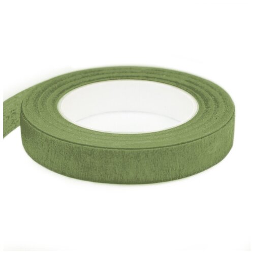 Тейп-лента флористическая (1,2 см*22,86 м) Зеленый травяной, 1 шт.