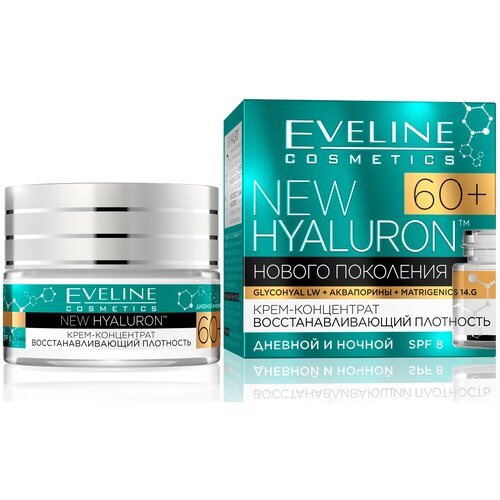 КремNew Hyaluron 60+, 50 мл eveline cosmetics гипоаллергенный заполняющий морщины крем концентрат biohyaluron expert 50 с лифтинг эффектом 50 мл 3 шт