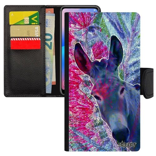 фото Ударопрочный чехол-книжка на телефон // xiaomi mi 8 // "осел" упрямец ослица, utaupia, фуксия