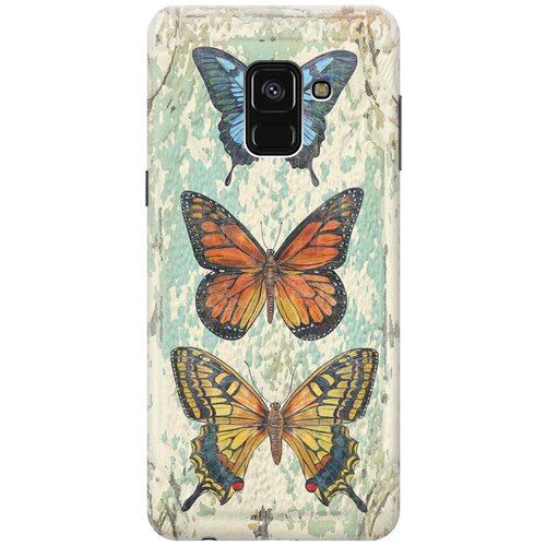 фото Re:paчехол - накладка artcolor для samsung galaxy a8+ (2018) с принтом "три бабочки"