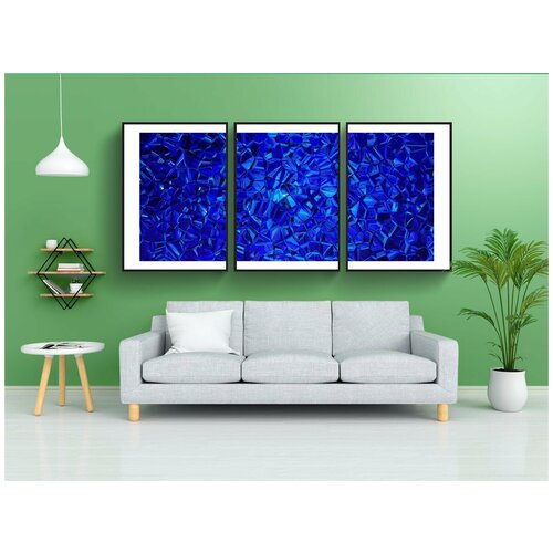 фото Набор модулных постеров для интерьера "низкополигональная, полигоны, треугольники" 60x90 см. в тубусе, без рамки lotsprints