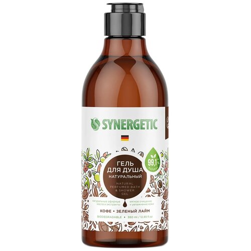 Гель для душа Synergetic Кофе и зеленый лайм, 380 мл, 400 г