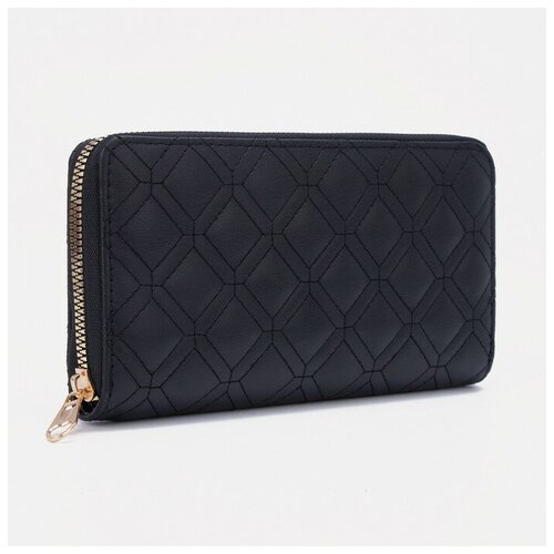 фото Кошелёк на молнии, цвет чёрный gorodok