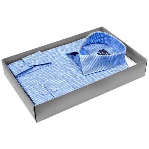 Рубашка Poggino 5010-68 цвет голубой размер 54 RU / XXL (45-46 cm.) голубого цвета