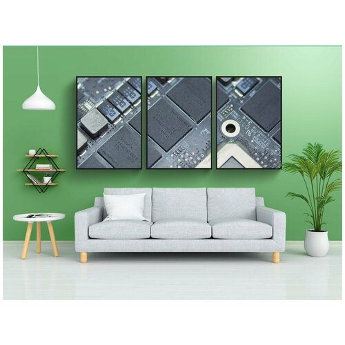 фото Набор модулных постеров для интерьера "технология, озу, гпу" 60x90 см. в тубусе, без рамки lotsprints