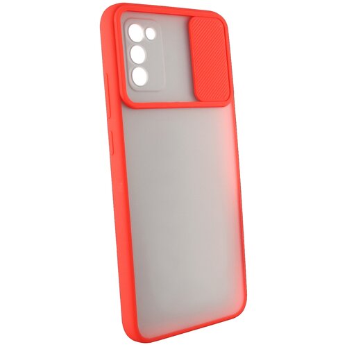фото Защитный чехол с защитой камеры для samsung galaxy a02s / на самсунг гелакси а02с / бампер / накладка красный luxcase