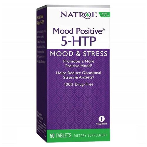 Natrol 5-HTP Mood Positive 50 мг 50 табл (Natrol) бад для поддержания спокойствия natrol mood positive 5 htp l теанин витамины b6 b12 50 шт