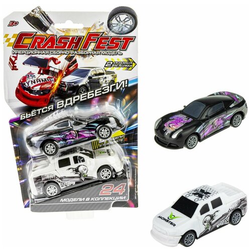 машинки 1toy crashfest ghost racer monster инерц 2в1 разборная 10 см 1TOY CrashFest 2 машинки инерционные Ghost Racer/