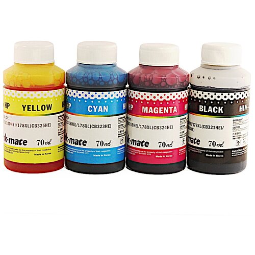 Чернила Ink-Mate для картриджей HP 178, HP 655, HP 920, HP 364, HP 564, HP 862, пигмент + водные, комплект 4 цвета по 70 мл, HIM-364A-364C-4 шлейф каретки печатающей головки для hp 6000 6500 6500a 7000 7500 7500a b010 b010a b010b b109 b109a b110 b110a b209 b209a b209b b210 b210a b110b c410a c510a