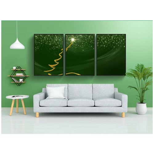 фото Набор модулных постеров для интерьера "рождество, рождественский мотив, ель" 60x90 см. в тубусе, без рамки lotsprints