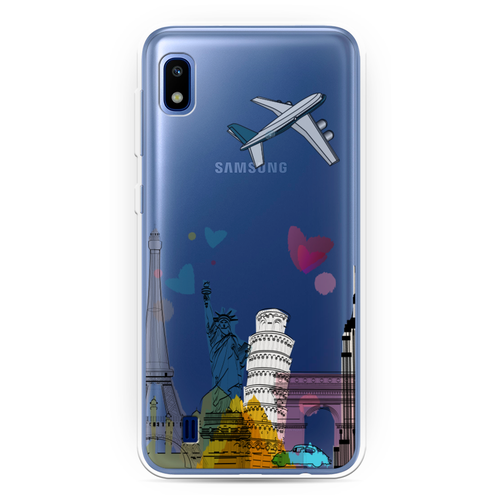 фото Силиконовый чехол самолет путешествий на samsung galaxy a10 case place