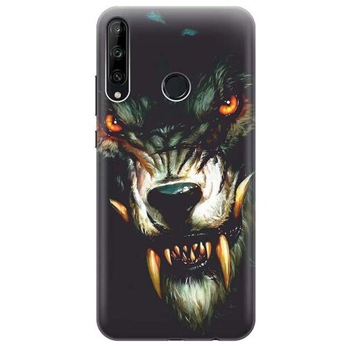 фото Ультратонкий силиконовый чехол-накладка для huawei p40 lite e / honor 9c с принтом "злой оборотень" gosso