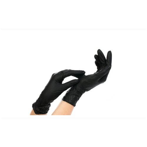 Перчатки одноразовые/хозяйственные, 100 шт, черные, размер XS