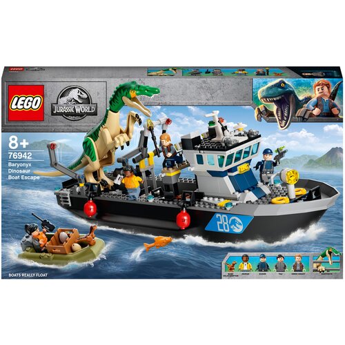 Конструктор LEGO Jurassic World 76942 Побег барионикса на катере, 308 дет.