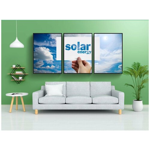 фото Набор модулных постеров для интерьера "энергия, солнечный, солнечная энергия" 60x90 см. в тубусе, без рамки lotsprints