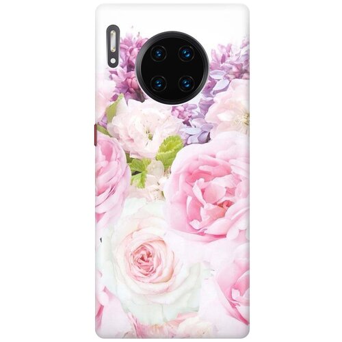фото Gosso ультратонкий силиконовый чехол-накладка для huawei mate 30 pro с принтом "розовый букет"