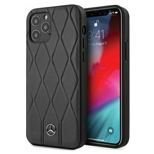 фото Чехол cg mobile mercedes genuine leather wave quilted hard для iphone 12 pro max, цвет черный (mehcp12lmulbk)