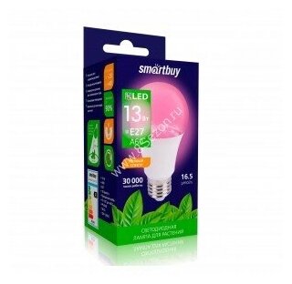 Св/д лампа для растений Smartbuy FITO E27 13W фито, красно-синий, 16,5 мкмоль/cSBL-A60-13-fito-E27 - фотография № 1