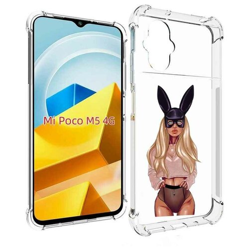 Чехол MyPads блондинка-с-ушками женский для Xiaomi Poco M5 задняя-панель-накладка-бампер