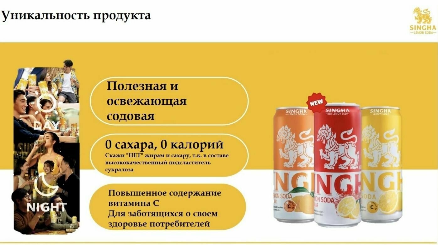 6 шт. Singha Yuzu Lemon Soda Напиток безалкогольный газированный без сахара Сингха Юдзу Лемон Сода — фото 1