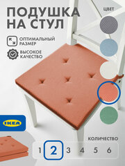 Подушка на стул ИКЕА ЮСТИНА, 40x42 см, темно-синий в полоску — купить в ...