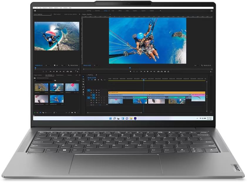 Ноутбук Lenovo Yoga Slim 6 14IRH8, 14" (1920x1200) OLED/Intel Core i5-13500H/16ГБ LPDDR5/512ГБ SSD/Iris Xe Graphics/Win 11 Home, серый (83E00021RK)