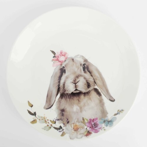 Тарелка закусочная, 23 см, фарфор N, Кролик c цветами, Pure Easter