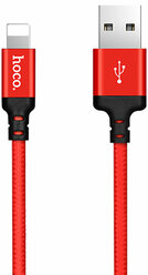 Кабель для айфон USB HOCO X14 Times speed USB - Lightning, 2А, 2 м, красный+черный