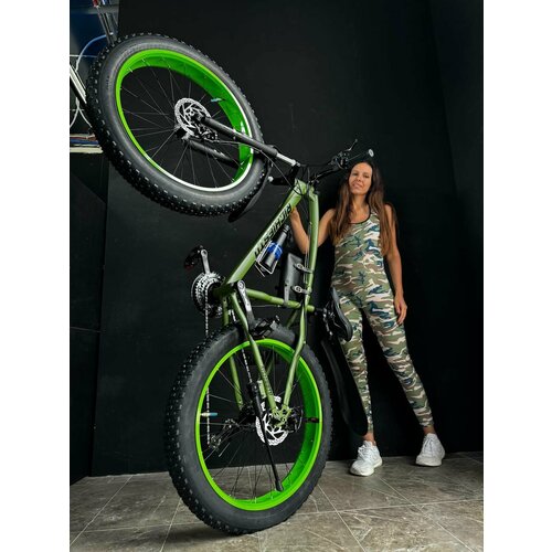 Велосипед фэтбайк Fatbike Richiesto 21s 26 Взрослый Подростковый Спортивный Вездеход Унисекс зеленыйсалатовый 3210000₽