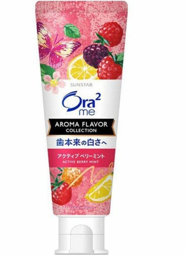 SUNSTAR Ora2 Me Aroma Flavor Зубная паста для белоснежных зубов и удаления налета, со вкусом ягод и мяты, 130 г