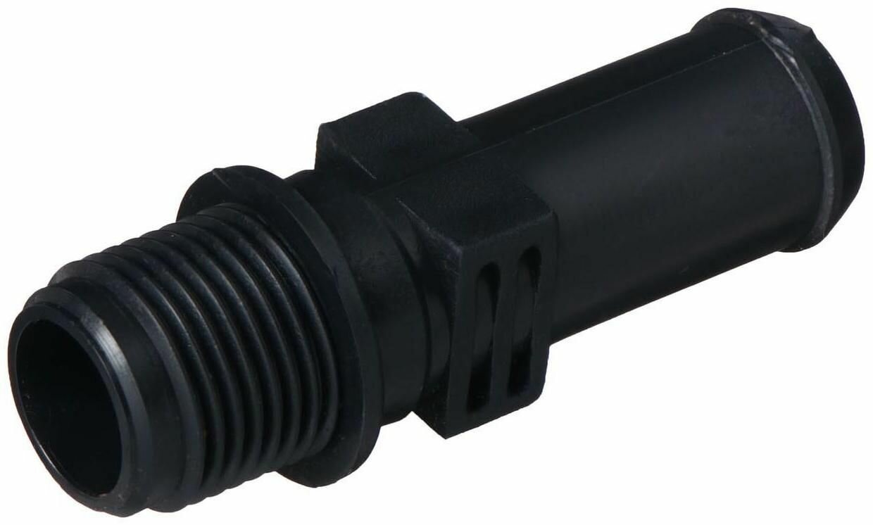 фото Штуцер, наружная резьба 1/2", для шланга 3/4" (19 мм), пластик