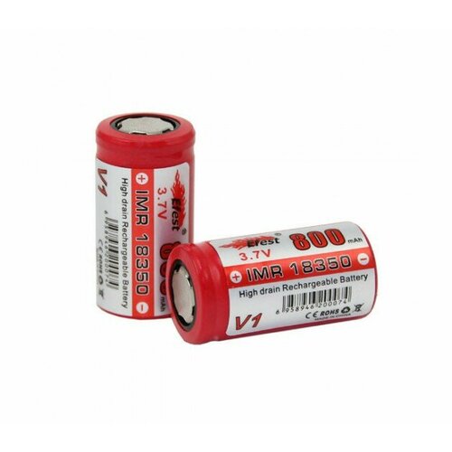 Аккумулятор Efest IMR V1 18350 (800mAh) - плюсовой контакт плоский - V1