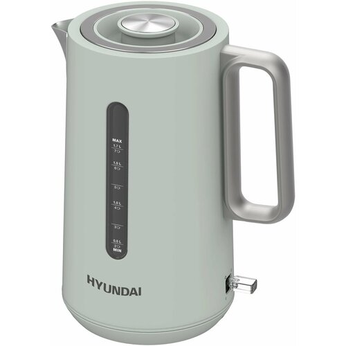 Чайник электрический Hyundai HYK-S9999 17л 2200Вт светло-зеленыйсеребристый корпус металл 3600₽