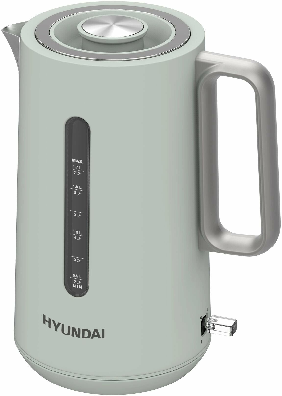Чайник электрический Hyundai HYK-S9999 светло-зеленый/серебристый, металл