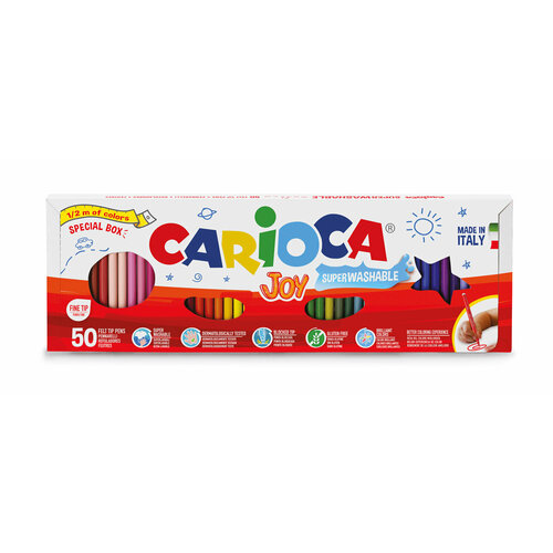 Фломастеры "Carioca" Carioca Joy Felt Tip Pens 50 цветов 41018