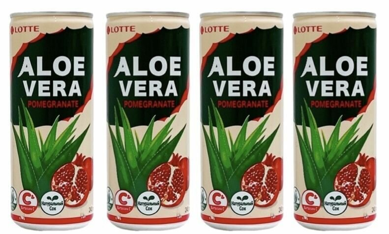 Напиток сокосодержащий Lotte Aloe Vera Pomegranate 240 мл х 4 шт