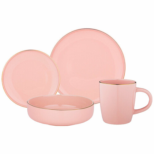 Набор Посуды Обеденный Bronco Solo на 4 Пер 16 Предметов Пудровый набор посуды 9428₽