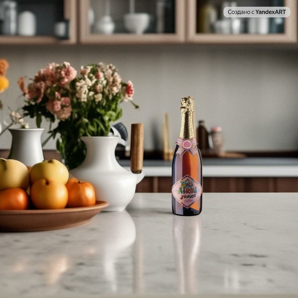 Газированный напиток Абрау-Дюрсо Abrau Junior Розовое, 0.75 л, стеклянная бутылка В упаковке 3 Бут