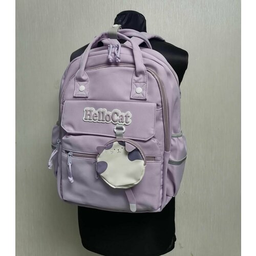 Красивый и вместительный рюкзак для девочки с котиком сумочкой подарок для девочки с сумочкой