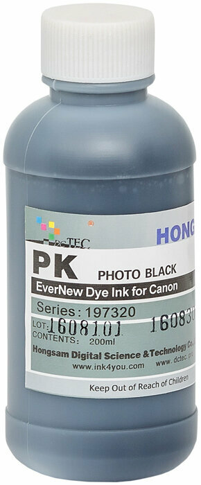Чернила DCTec водорастворимые Canon iPF670 EverNew Photo Black (фото черный) 200 мл